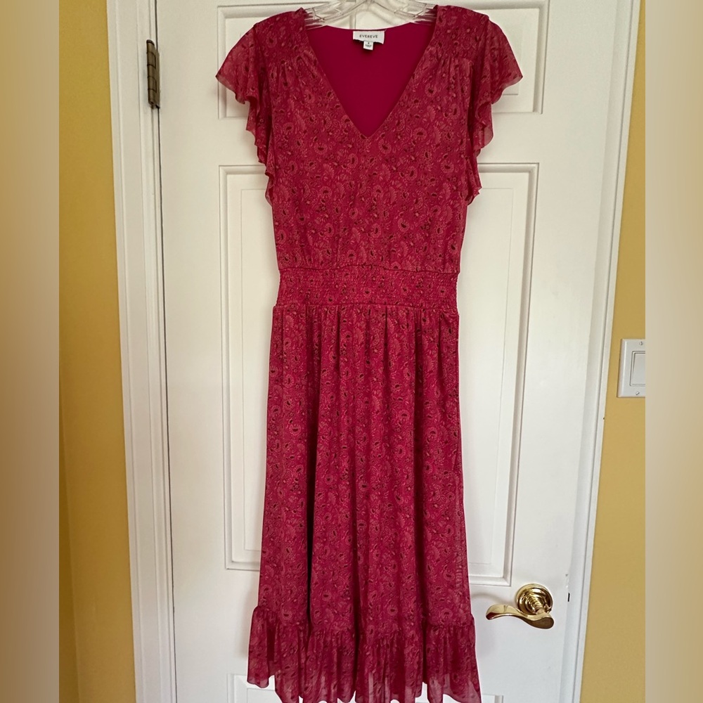 Cute Pink Floral Evereve Dress w/lining